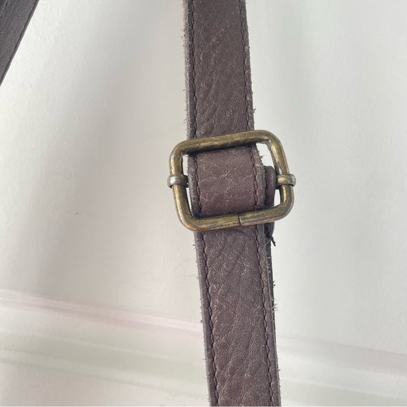 BORSE IN PELLE TAUPE LEATHER MADE ITALY ZIPPED JUMBO CROSSBODY BAG STRAP - Picture 5 of 16